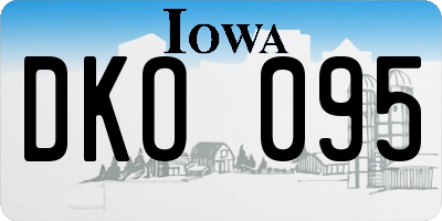 IA license plate DKO095