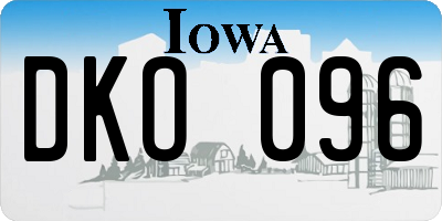 IA license plate DKO096