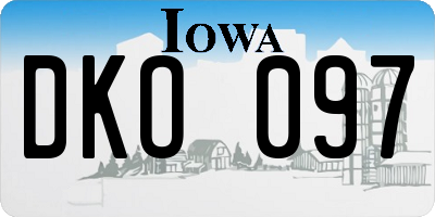 IA license plate DKO097