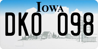 IA license plate DKO098