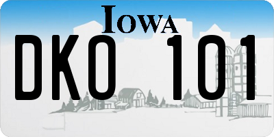 IA license plate DKO101