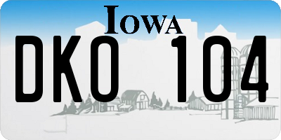 IA license plate DKO104