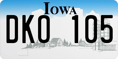 IA license plate DKO105