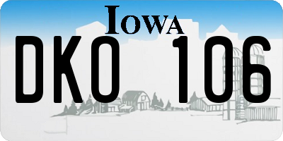 IA license plate DKO106
