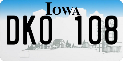 IA license plate DKO108