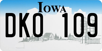 IA license plate DKO109