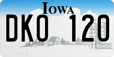 IA license plate DKO120