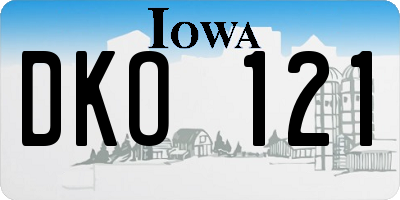 IA license plate DKO121