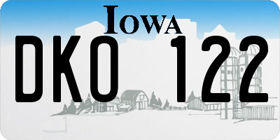 IA license plate DKO122