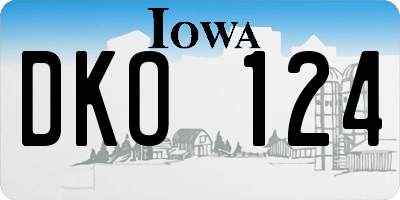 IA license plate DKO124