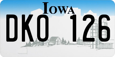 IA license plate DKO126