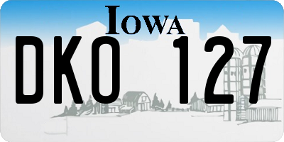 IA license plate DKO127