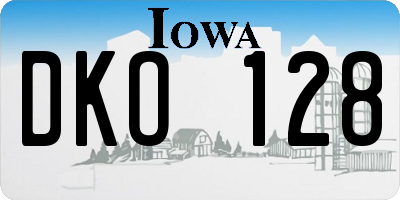 IA license plate DKO128