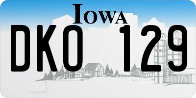 IA license plate DKO129