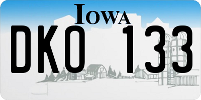 IA license plate DKO133