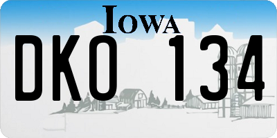 IA license plate DKO134