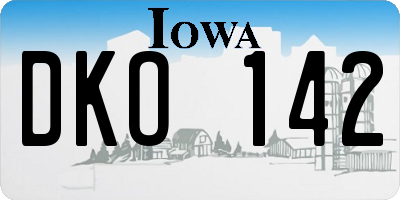IA license plate DKO142