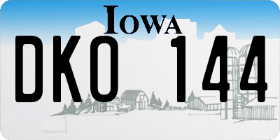 IA license plate DKO144