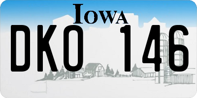 IA license plate DKO146