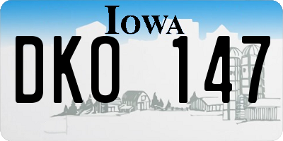 IA license plate DKO147