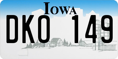 IA license plate DKO149