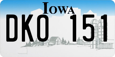 IA license plate DKO151