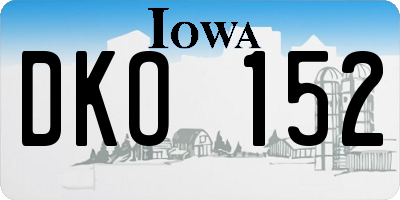 IA license plate DKO152