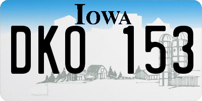 IA license plate DKO153