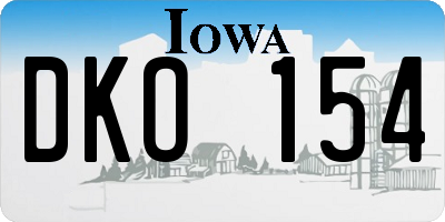 IA license plate DKO154