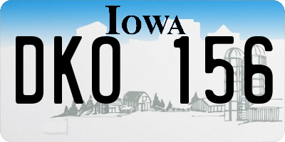 IA license plate DKO156