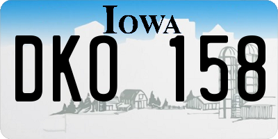 IA license plate DKO158