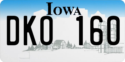 IA license plate DKO160