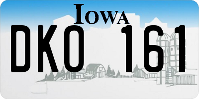 IA license plate DKO161