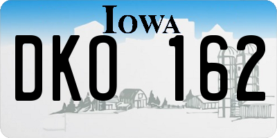 IA license plate DKO162