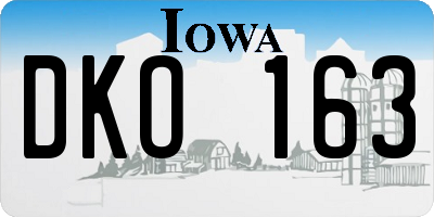 IA license plate DKO163