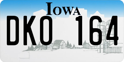 IA license plate DKO164