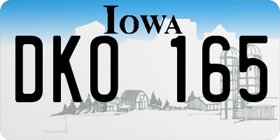 IA license plate DKO165