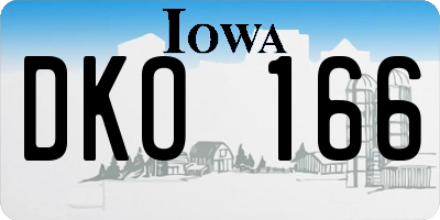 IA license plate DKO166