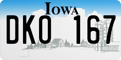 IA license plate DKO167