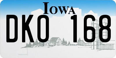 IA license plate DKO168