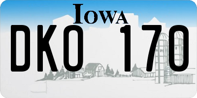 IA license plate DKO170
