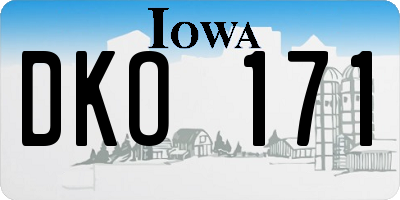 IA license plate DKO171