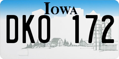 IA license plate DKO172