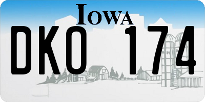 IA license plate DKO174