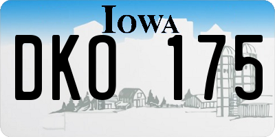 IA license plate DKO175