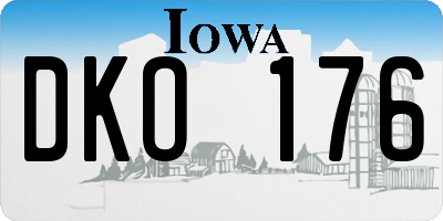 IA license plate DKO176