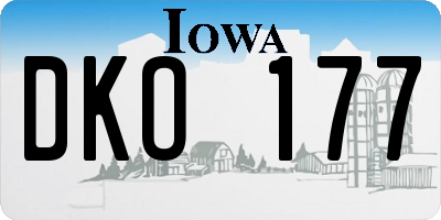 IA license plate DKO177