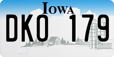 IA license plate DKO179