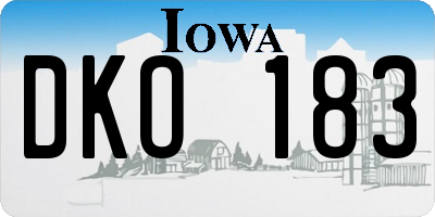 IA license plate DKO183