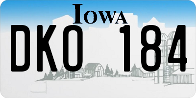 IA license plate DKO184